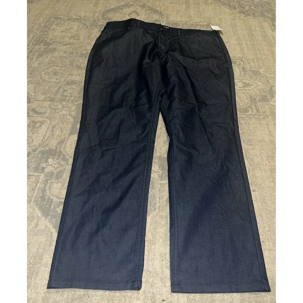 New Perry Ellis Very Slim‎ Chino Pants Men's 40 X 32  Navy Blue Stretch